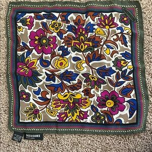 Missoni Multicolor Floral Pattern Small Scarf